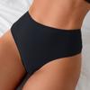 New Solid Color Sexy High Elastic High Waist Wrinkled Swimsuit Swimming Trunks