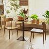 Square Dining Table for 2, 70 X 70 X 75 Cm, Wood-Effect Top, Dark Brown Steel Legs