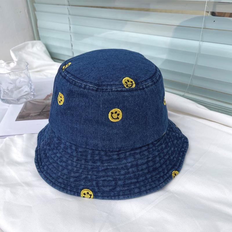 Smiling Face Simple Female Casual Cowboy Fisherman Hat Sun Hat Protection