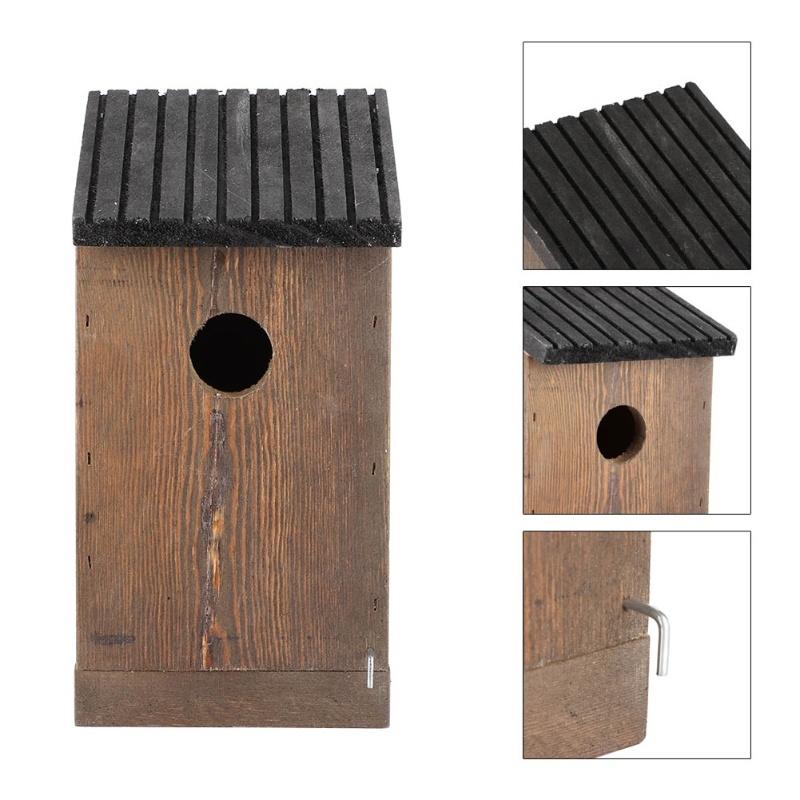 Hanging Wooden Bird House DIY Breeding Parrots Bird Nesting Box For Outdoor Garden Decoration