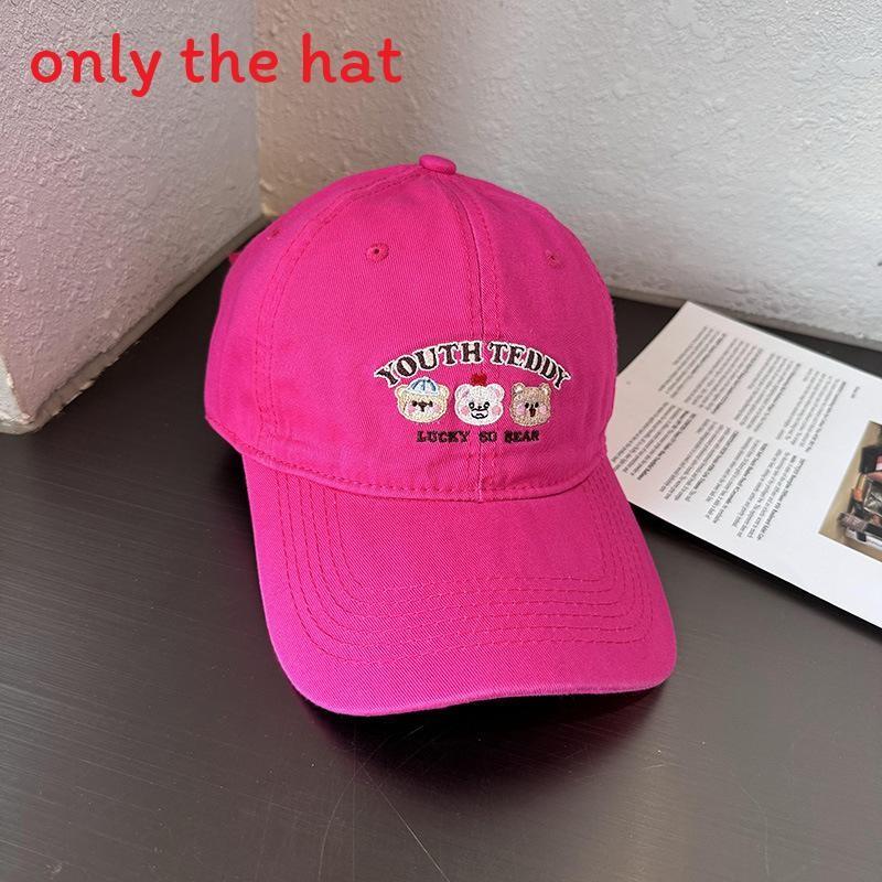 Cap Baseball Fashionable With Little Bear And Letter Embroidery Design For Daily