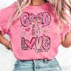 God Is Love Jesus Christ Cotton Shirt Cute Style Pink Bow Oneck Printed Tops Lovers Clothes Women Valentines Day Kawaii Gift