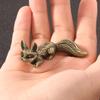 Metal Foxes Sculpture Antique Animal Miniature Statue Desk Ornament for Study Office Home Decoration Cultural Gift