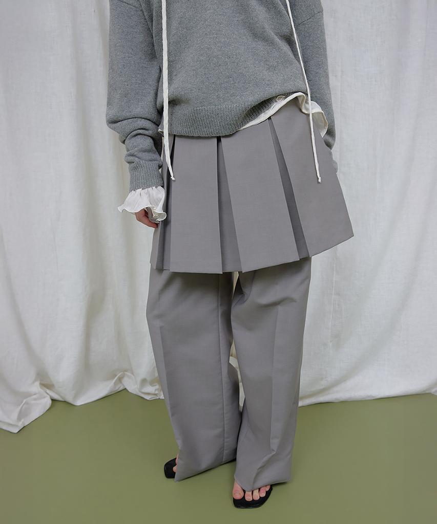 Lonkeu Essentiel Pleats Mini Skirt (Gray)