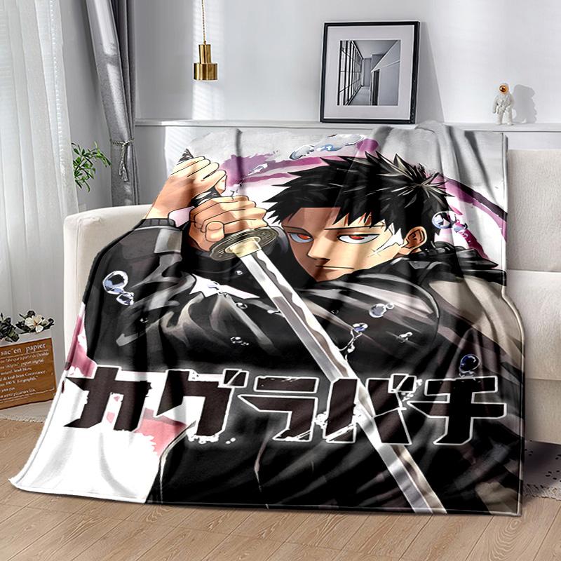 Cool Anime K-Kagurabachi printed throw blanket—lightweight,soft,warm;versatile blanket all seasons—perfect air-conditioning throw,nap blanket