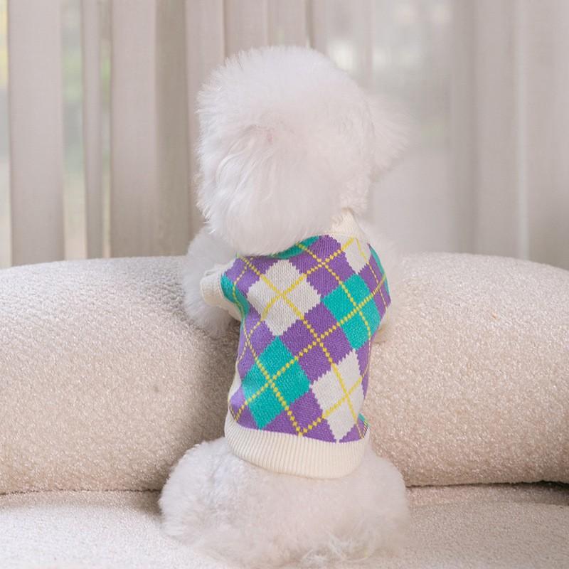 

Dog sweater autumn and winter full of rabbit, small and medium-sized dog Teddy Bigbear Pomeranian knitted sweater, cat pet clothes XL (recommended weight 11-7.5kg)