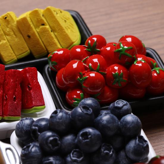 3D Simulated Fruit Fridge Magnet DIY Locker Kitchen Fridge Simulated Strawberry Watermelon Blueberry Boxed Food Magnetic Decoration Ornament