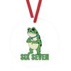 Frog Christmas Ornament Funny Frog Meme Christmas Decoration 2D Acrylic Holiday Keepsake for Xmas Tree Car Decor