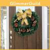 Charming Christmas Gold Bow Pinecone Wreath Timeless Holiday Accents For Joyful Celebrations