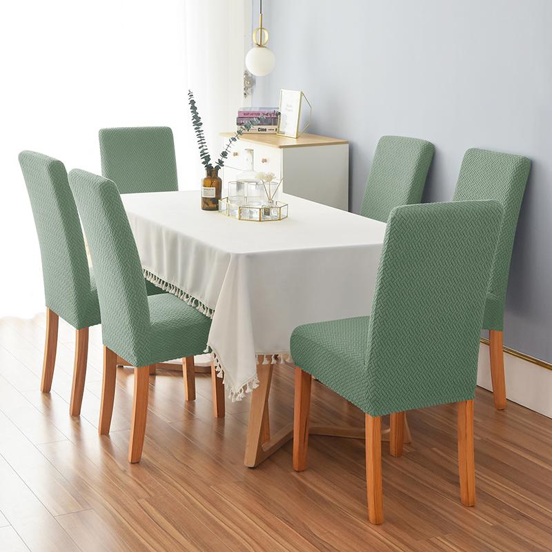 Universal T -Jacquard Dining Chair Cover Stretch Jacquard Chair Cover Sets For Dining Room Room Wedding Hotel Home Decor Elastic Seat Protectors