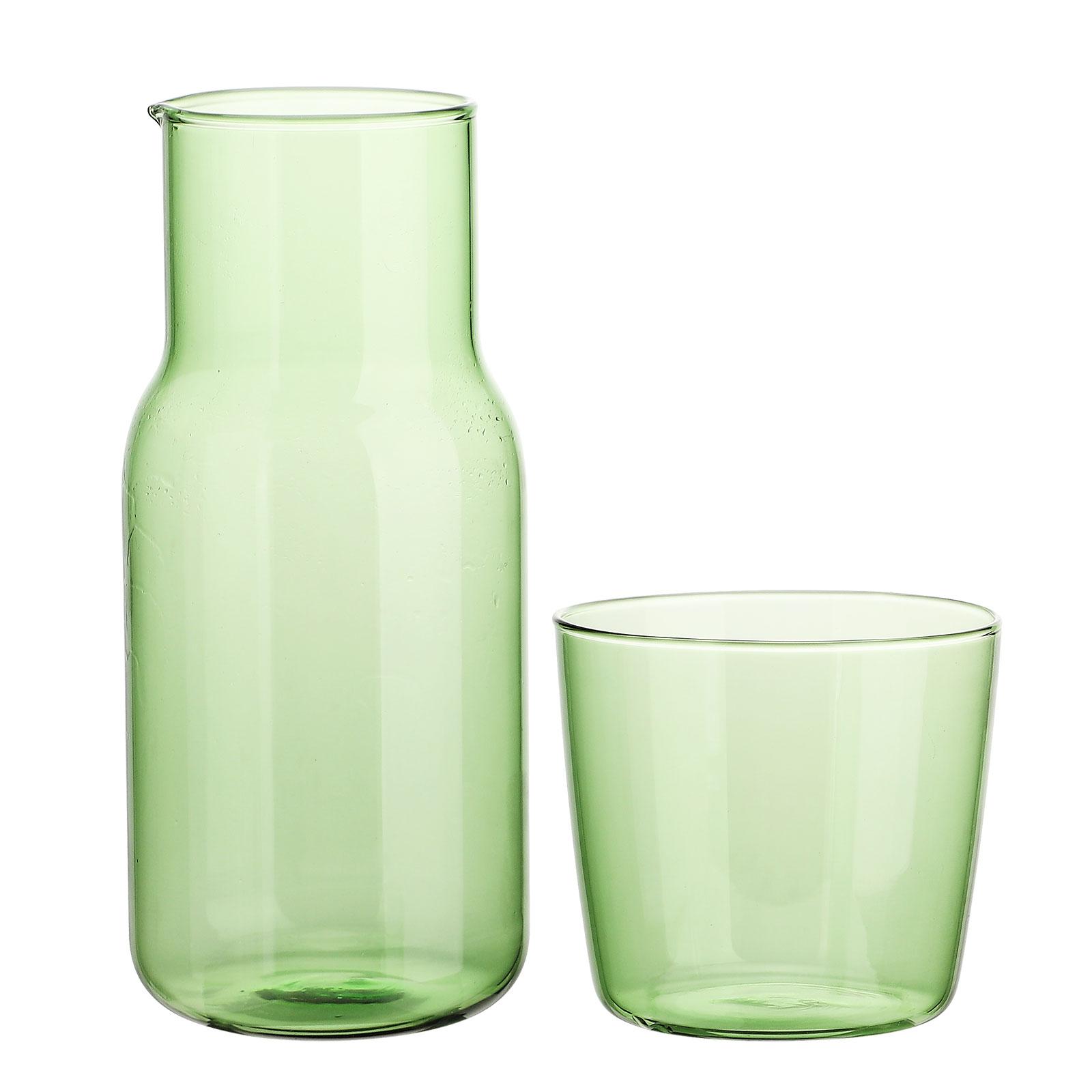 Jarra de Cabeceira e Conjunto de Copos Jarra de Vidro com Copo 520ml Jarra e Copo de 280ml para Quarto Escritório Type 2 beige