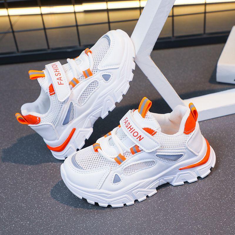 

Children s shoes, sports shoes, summer and autumn children s mesh breathable boys soft-soled shoes, running shoes 37 inner length 22cm помаранчевий