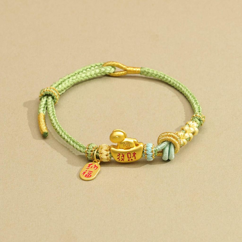 Handmade Zodiac Horse Red String Bracelet - Ethnic Style New Year Gift