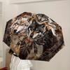 1pc Wolf Totem Circle Umbrella with Plastic Handle,Suitable for All Seasons Home Travel Outdoor UmbrellaDD976