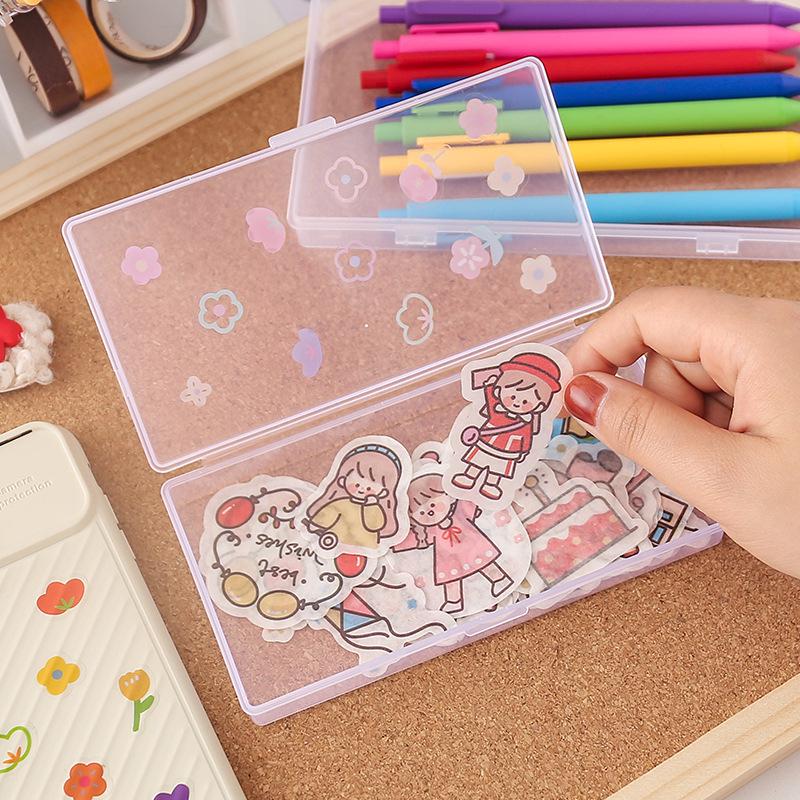 Klarer Planer-Sticker & Haftnotizen-Organizer - Mini-Schreibtisch-Aufbewahrungsbox für Studenten