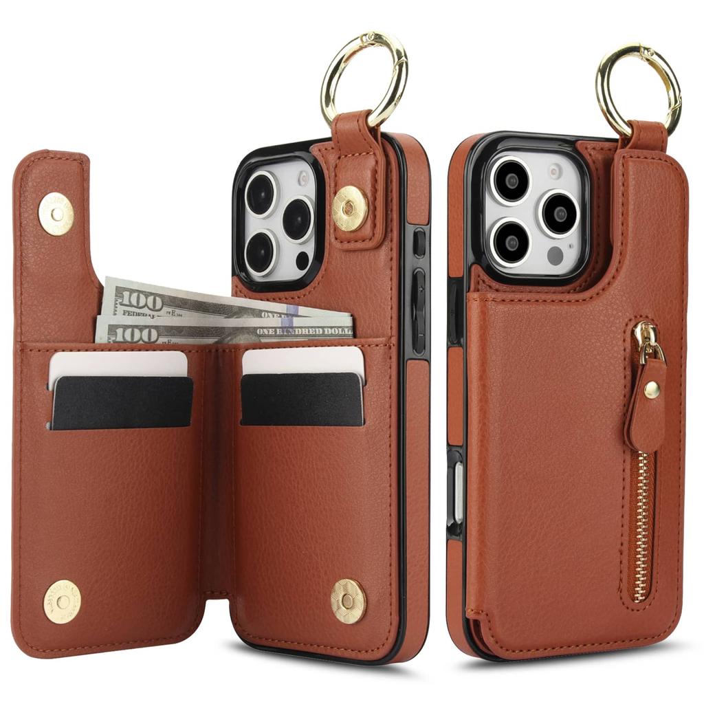 For iPhone 16 15 14 13 12 11 Pro Max 13 12 Mini X XS Max XR SE Wallet Case with Card Holder,Premium Leather Magnetic Clasp Cover