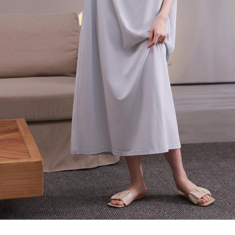 Xuan Liang 2026 New Sleeping Skirt Women's Summer Modal Cotton Short Sleeve Ultra Long Skirt Ice Silk Cool Home Dress