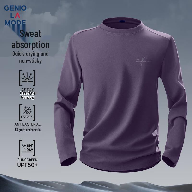 GENIOLAMODE Men s Quick-Dry Long-Sleeve Round Neck T-Shirt 3XL