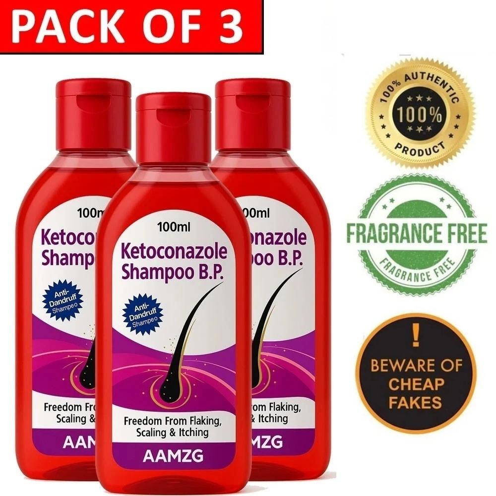 

Anti-Dandruff Ketoconazole Shampoo 100ml (Set of 3) – All Hair Types 100 ml червоний