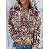 Womens Oversized Hooded Sweatshirt With 3D Print Loose Fit Casual Top 2025
