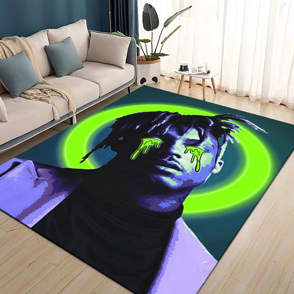 HD Juice WRLD 999 3D Legend Rapper Star Rug Carpet for Living Room Bedroom Home Decor,kids Play Non-slip for Sofa Doormat