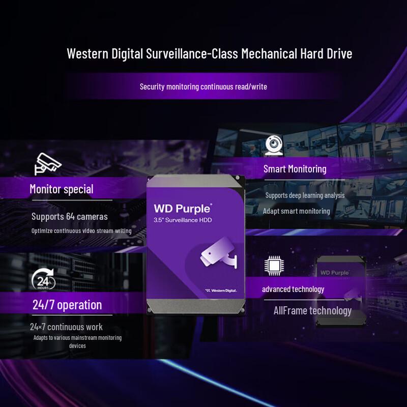 WD Purple 4TB Surveillance Hard Drive