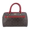 Used COACH Handbag Signature 83607 PVC/leather Brown Red Mini Boston
