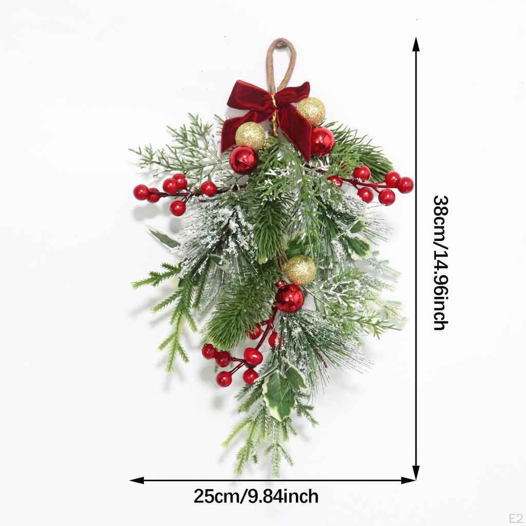 Christmas Teardrop Swag ,Door Wreath, Artificial Floral Garland ,Xmas Hanging Ornament for Home,