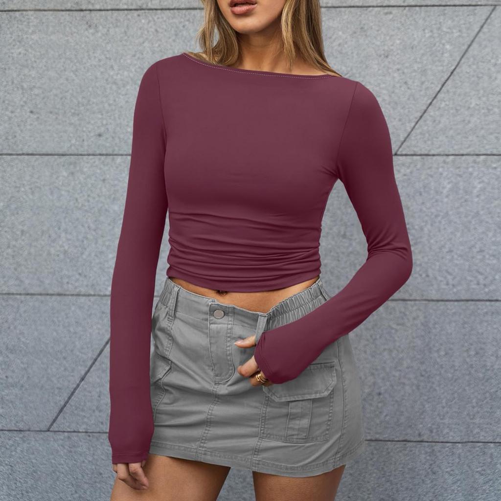 Women's Fashion Casual Slim Long Sleeve Bottom Shirt Outerwear Tops