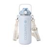 SANTECO Vacuum Insulated Sports Water with Detachable Shoulder Keeps Cold and Includes Compatible with Direct Drinking Sports Stylish Wide Mouth
