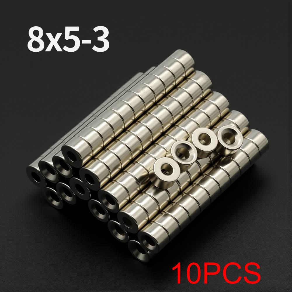 

8x5-3mm Powerful with holes Neodymium Magnet N35 NdfeB Permanent Magnetic imanes Round Super Strong Fridge Magnets DIY