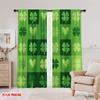 2pcs,2D plane printing Popular Curtains Clover Quilt Versatile Polyester (without rod) Festive Perfect for Living Room, Bedroom,