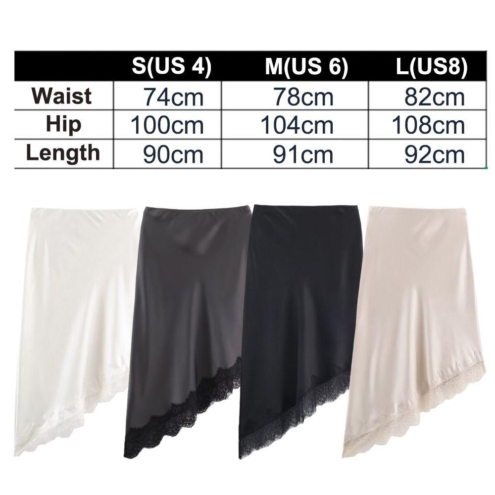 Lace Women's Skirts Elastic Lace Underskirt Fashion Satin Half Slip Dress  for Girls