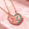 Sun Moon Stars Patchwork BFF Heart Necklace for Best Friends Forever