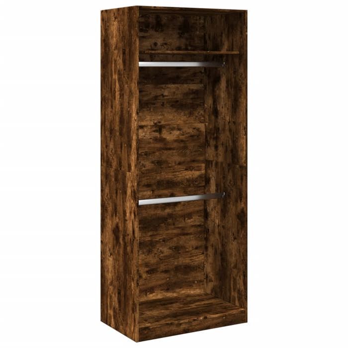 VidaXL Wardrobe Smoked Oak 80x50x200 Cm Engineered Wood, Storage Cabinet, Wardrobe Organizer, Cabinet, 3307796