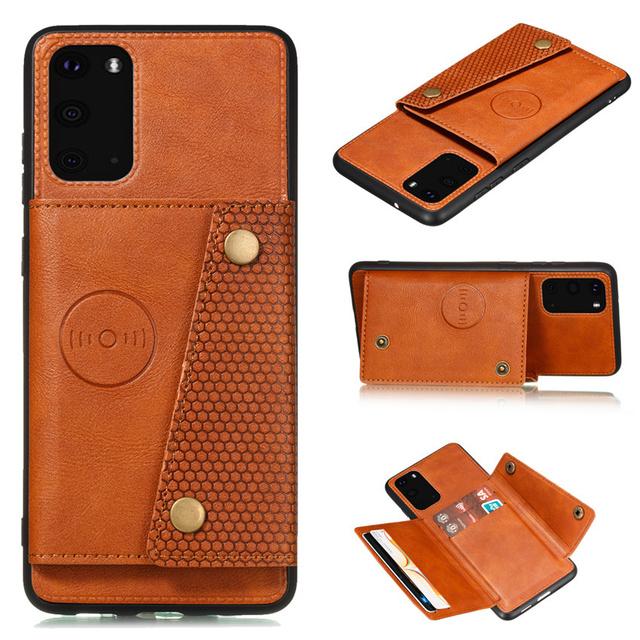 Flip Leather Card Pocket Holders Case For Samsung Galaxy Note 10 20 S8 S9 S10 S20 S21 S22 S23 Plus Ultra Magnetic Back Cover