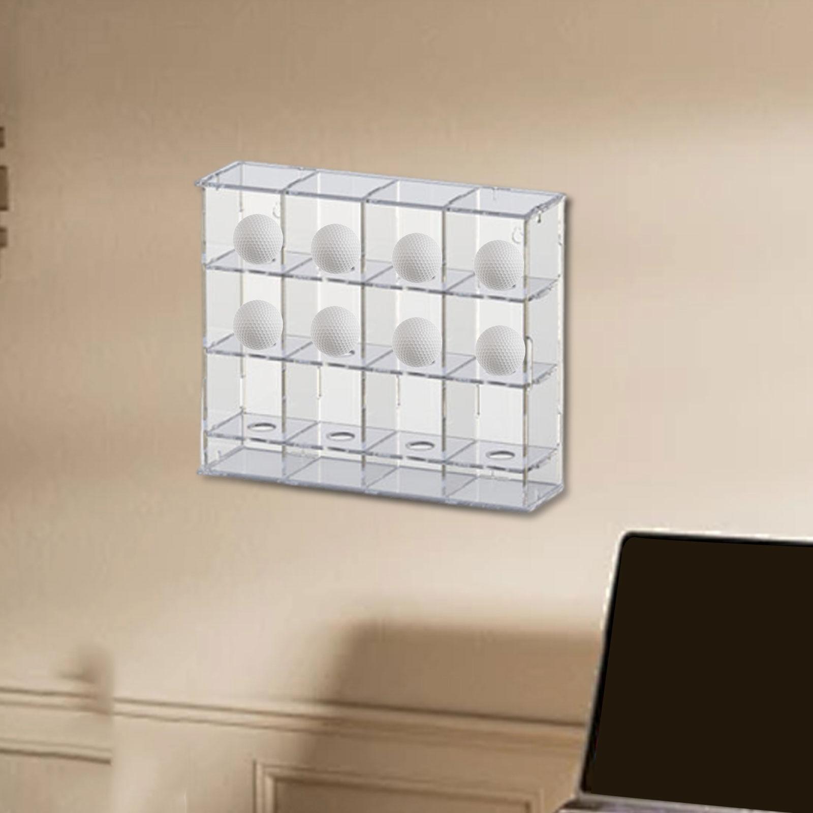 Golf Ball Display Stand Acrylic Material Wall Mounted Holder Clear Showcase Storage for Sports Ball Collection Room
