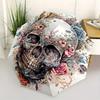 1pc Elegant Floral Skull Design Automatic Opening and Closing Umbrella, Lightweight 3-Fold, With Cute Cartoon Characters, Suitable for Home, Outd