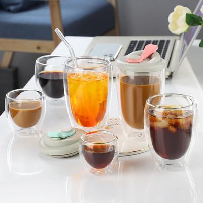 Heat Resistant Double Wall Glass Cup 80-450Ml Beer Milk Coffee Water Cups Transparent Cup Wholesale Glass Drinkware Mug