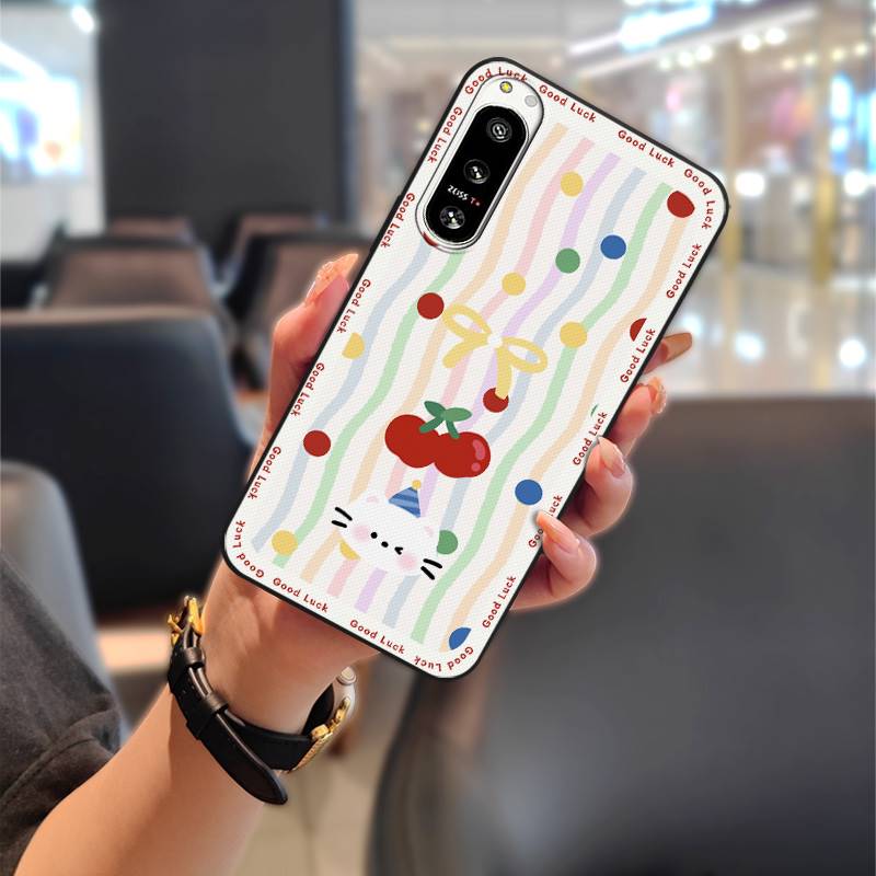 Silicone Cute Phone Case For Sony Xperia5 IV Full Wrap Protective Anti-knock Graffiti Back Cover Anti-dust Shockproof