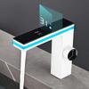 Grifo de Lavabo de Baño Moderno Negro de un Agujero con Pantalla Digital de Temperatura - Potencia Hidráulica sin Batería