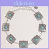 Bohemian Style Artificial Turquoise Metal Waist Chain With Vintage Finish For Women