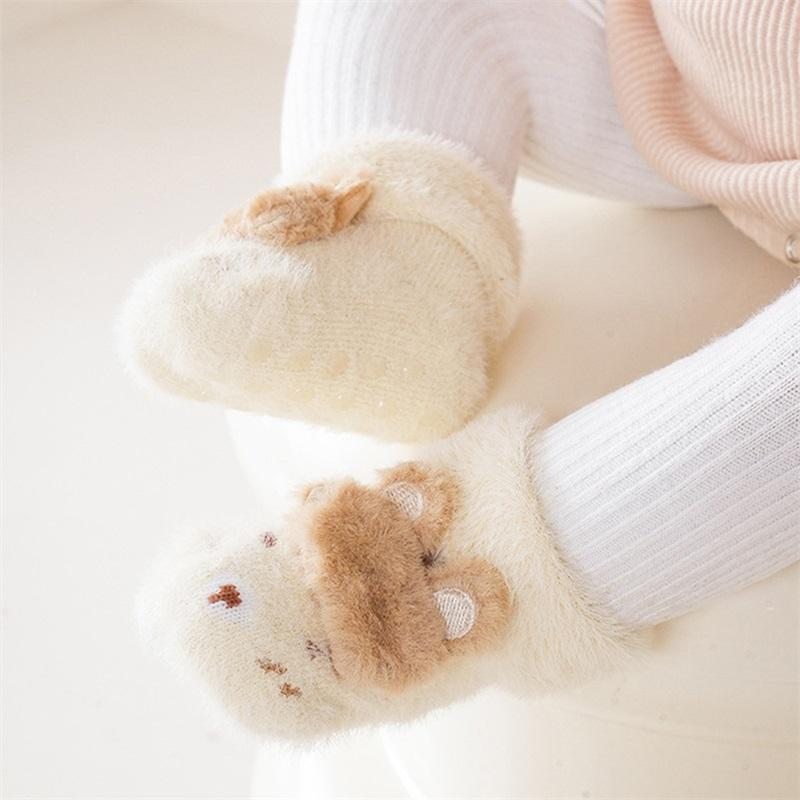 Listenwind Baby Thickened Socks for Girls & Boys Cartoon Plush Anti-Skid Cute Floors Socks Toddler Winter Warm Socks