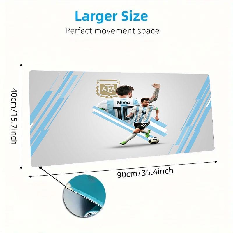 Tappetino Mouse Grande Dimensione Messi Cuscino Grande per Tavolo da Gioco Antiscivolo Laptop Tablet Mousepad Grande Tappetino XXL Mini PC Playmat Con Bordo Bloccato