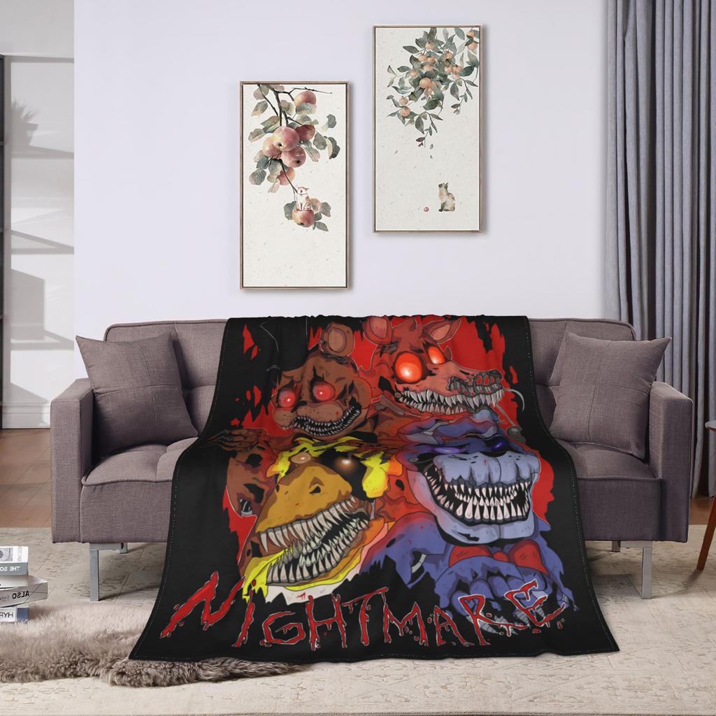 FNAF At Freddys Blanket Fleece Spring Autumn Multi-function Ultra-Soft Throw Blanket for Sofa Travel Bedding Throws