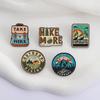 OUTDOOR HIKING Enamel Pins Custom HIKING IS MY THERAPY Brooches Lapel Badges Clothes Funny Jewelry Gift for Friends