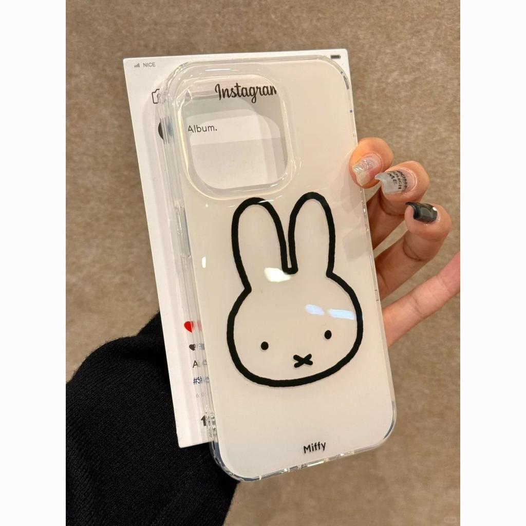 Line Miffy Rabbit iPhone17promax phone case for Apple 16 white background imd cute 14 hard Air female