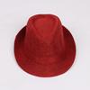 Jazz hat, linen solid color top hat, men's and women's crimped couple's sun hat