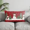 Home Decor Christmas Snowflake Plaid Pillow Suitable For Sofa Bedroom Car Pillow Cover Cushion Rectangular Back Cushion