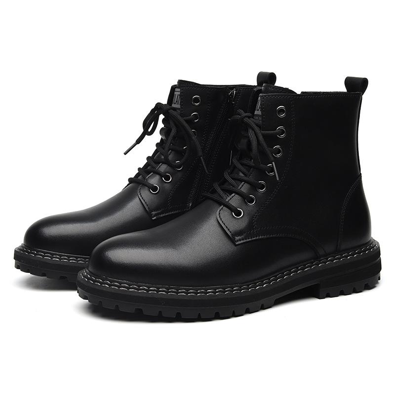 Autumn and winter Martin boots men's Chinese British style black tooling boots Korean version trendy men's short boots 1132-R